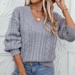 Suéter de punto trenzado de manga larga