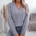 Suéter de punto trenzado de manga larga