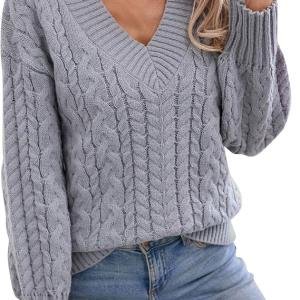 Suéter de punto trenzado de manga larga