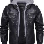 Chaqueta de cuero negro